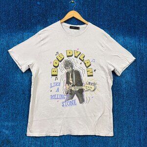 Bob Dylan Like A Rolling Stones Gray Rock T-Shirt Size Extra Large